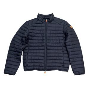 Save The Duck Alessandro Water Resistant Vegan Puffer Jacket Navy Size Large